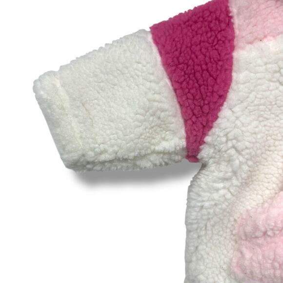 Baby Gap Infant Jacket Pink White Sherpa Fleece Sz 0-3 month Coat Lined Zip Y2K - Picture 6 of 15
